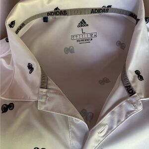 Adidas White and black Men’s golf Polo